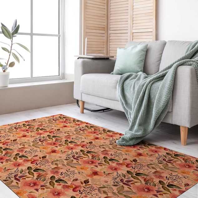 Floral rugs Colourful Flower Mix With Watercolour