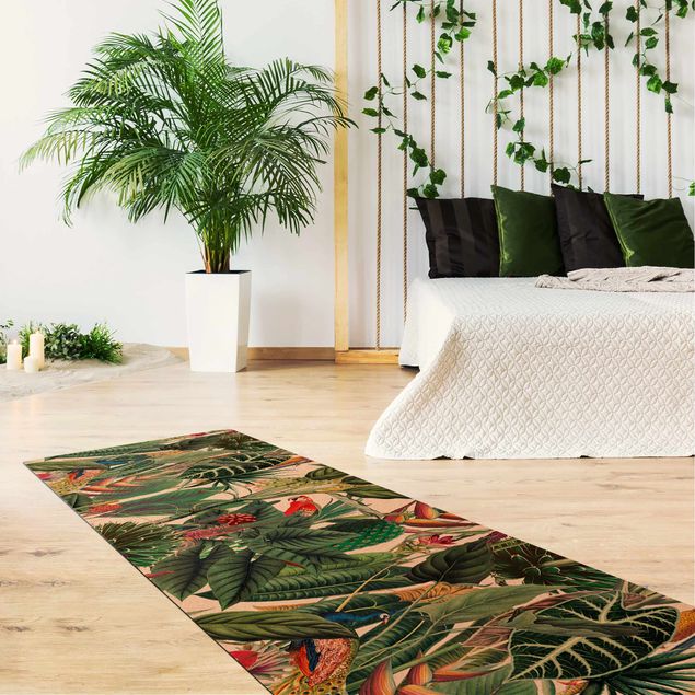 forest theme rug Colourful Tropical Rainforest Pattern