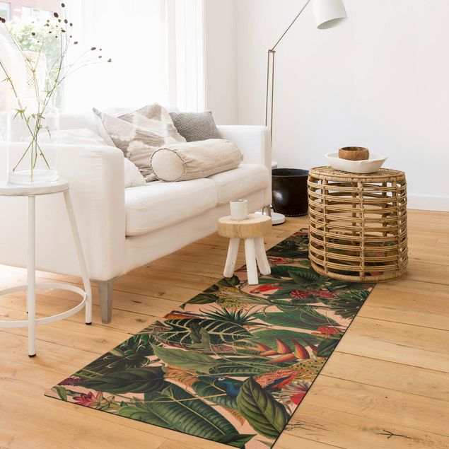 contemporary rugs Colourful Tropical Rainforest Pattern
