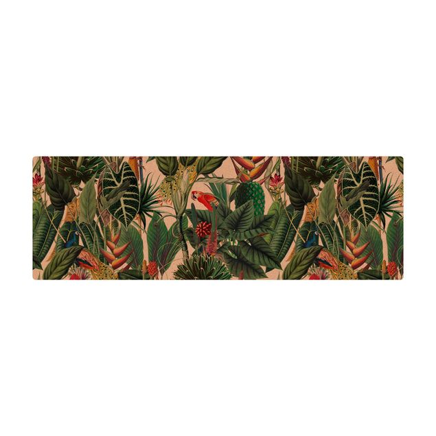 dining room area rugs Colourful Tropical Rainforest Pattern