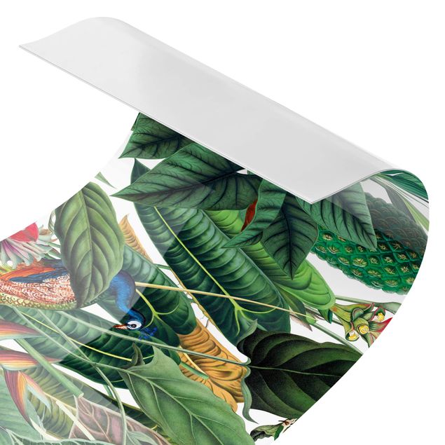 Kitchen wall cladding - Colourful Tropical Rainforest Pattern