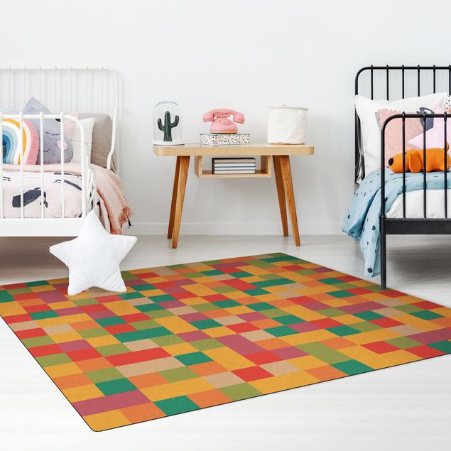 Checkered rugs Colourful Mosaic Circus