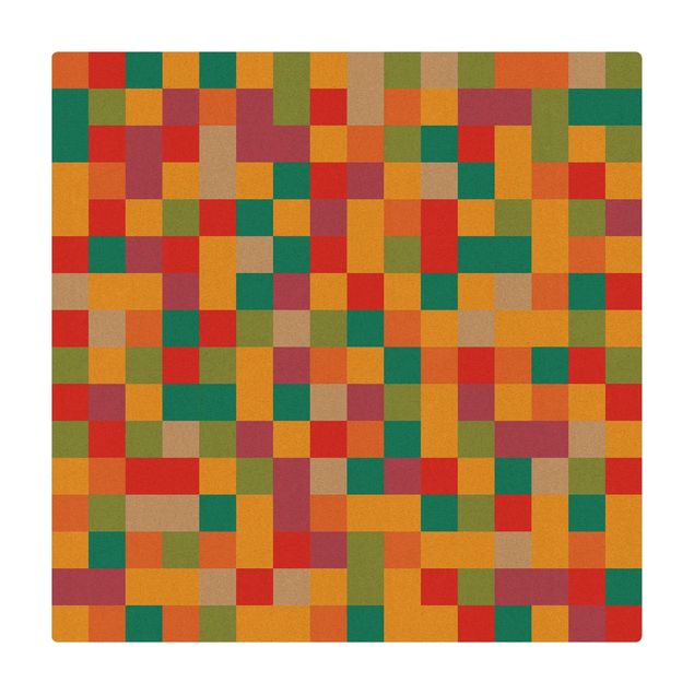 Cork mat - Colourful Mosaic Circus - Square 1:1