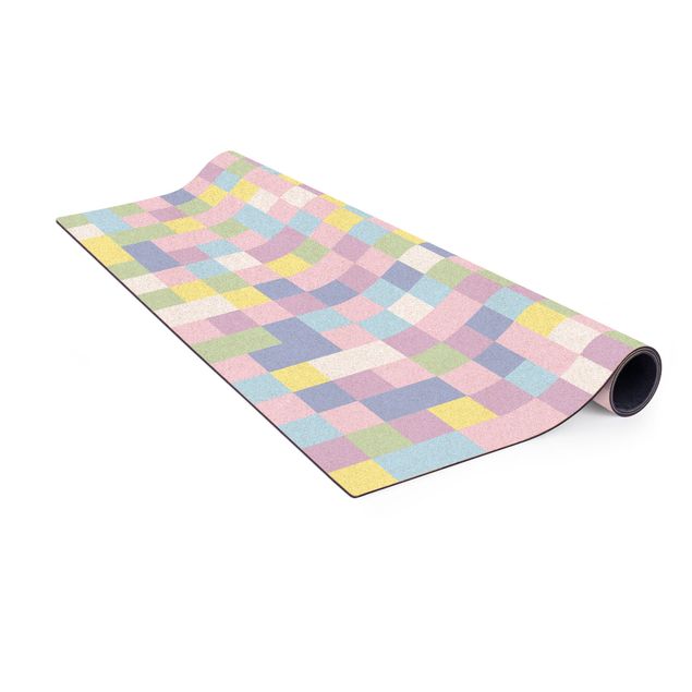 Cork mat - Colourful Mosaic Cotton Candy - Square 1:1