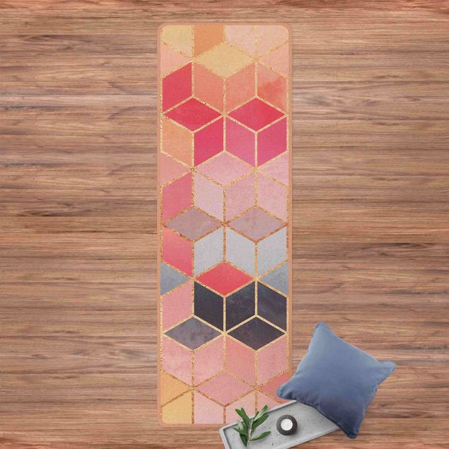 Modern rugs Colourful Pastel Golden Geometrie