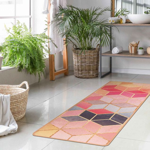 Large rugs Colourful Pastel Golden Geometrie