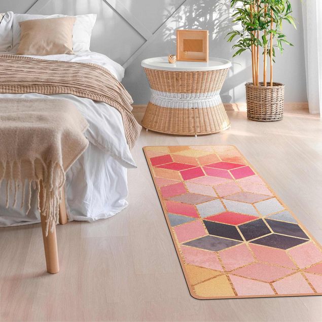 Abstract rugs Colourful Pastel Golden Geometrie