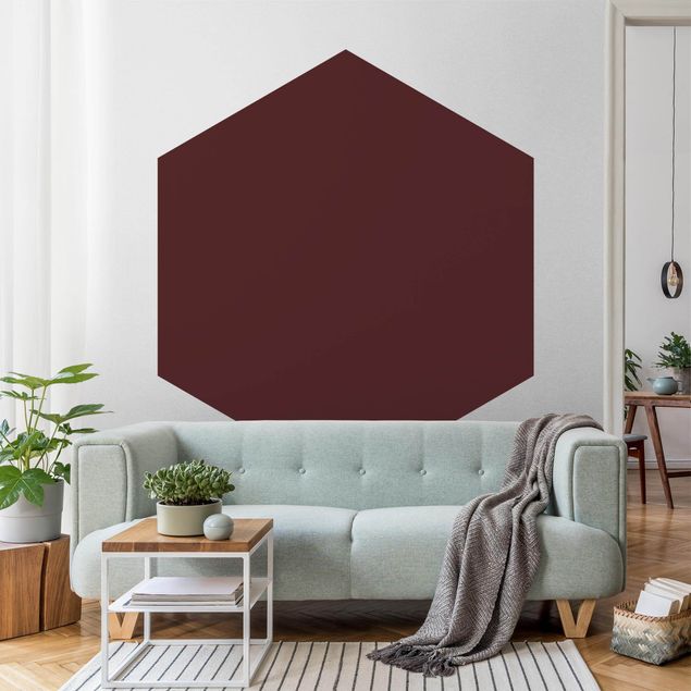 Self-adhesive hexagonal pattern wallpaper - Burgundy