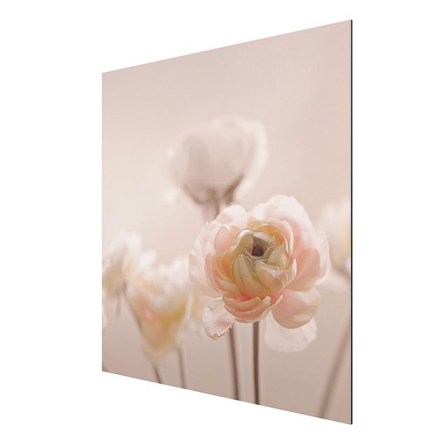 Print on aluminium - Delicate Bouquet Of Light Pink Flowers