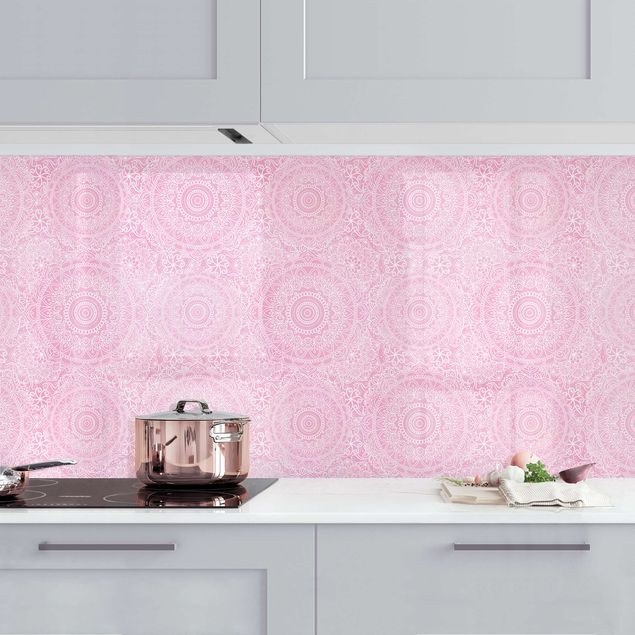 Kitchen splashback patterns Pattern Mandala Light Pink