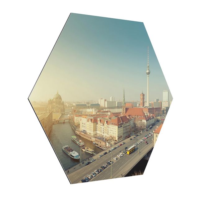 Alu-Dibond hexagon - Berlin In The Morning