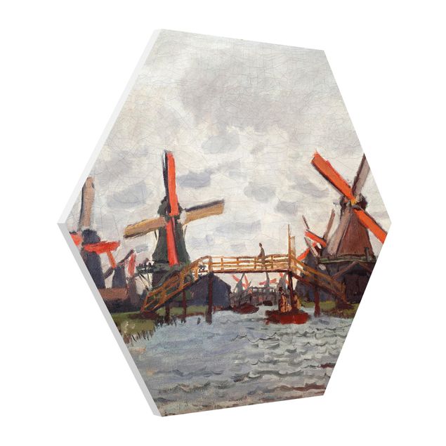 Forex hexagon - Claude Monet - Windmills in Westzijderveld near Zaandam
