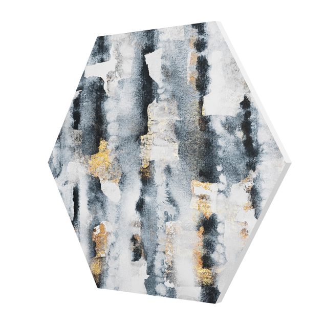 Forex hexagon - Abstract Watercolour With Gold