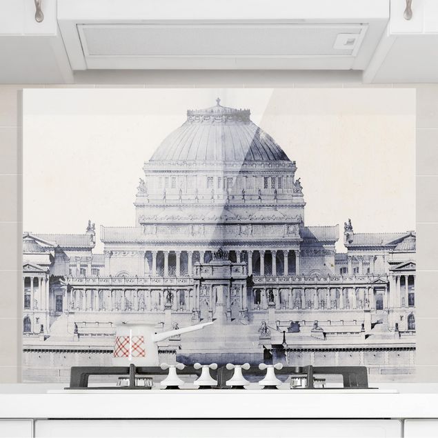 Glass splashback architecture and skylines Prix ​​De Rome Sketch I