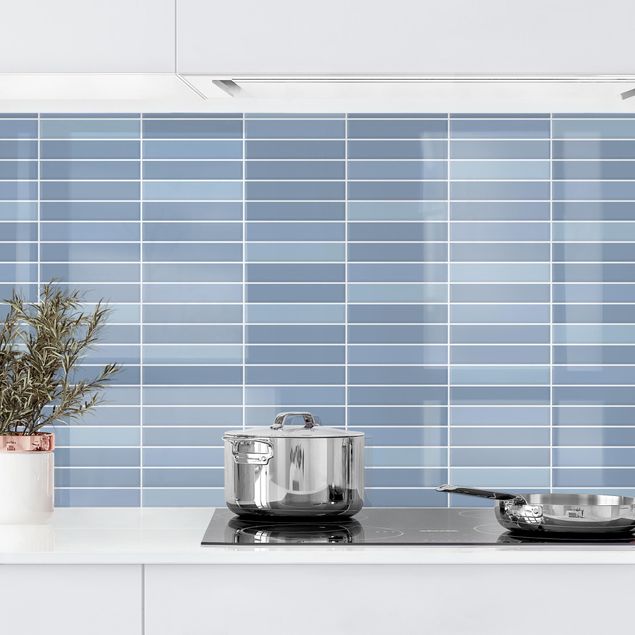 Kitchen splashback plain Metro Tiles - Light Blue