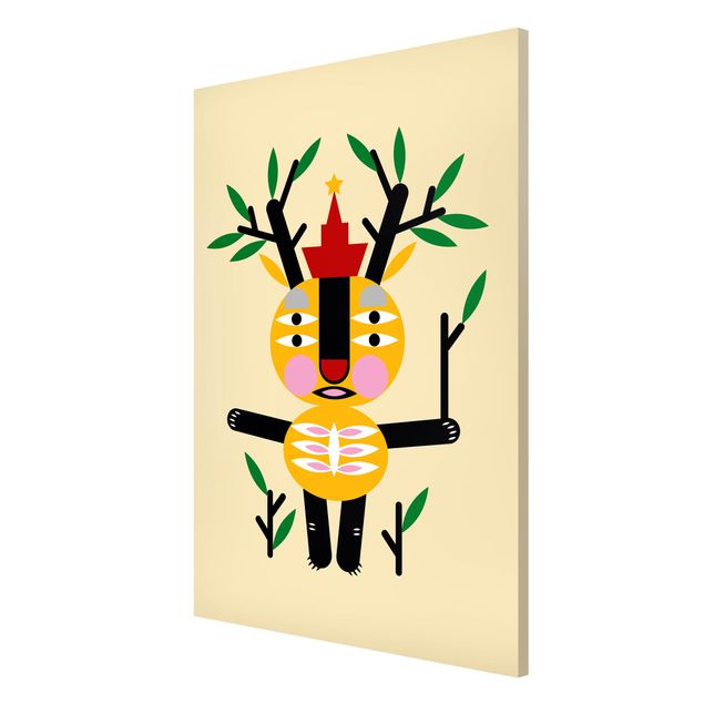 Magnetic memo board - Collage Ethno Monster - Deer