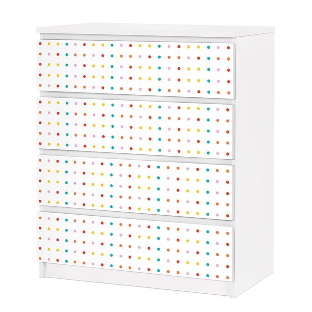 Adhesive film for furniture IKEA - Malm chest of 4x drawers - No.UL748 Little Dots