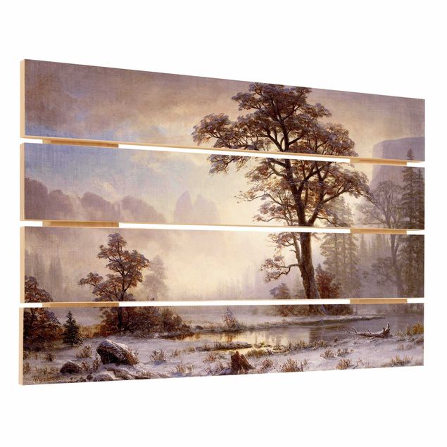 Print on wood - Albert Bierstadt - Valley of the Yosemite, Snow Fall