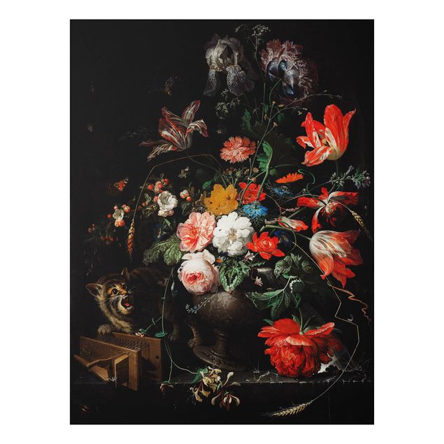 Print on aluminium - Abraham Mignon - The Overturned Bouquet
