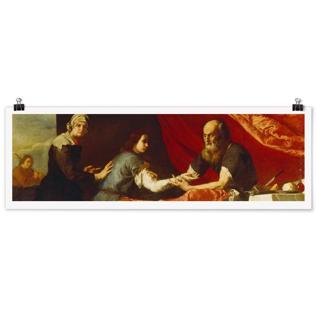 Panoramic poster art print - Jusepe De Ribera - Isaac Blessing Jacob