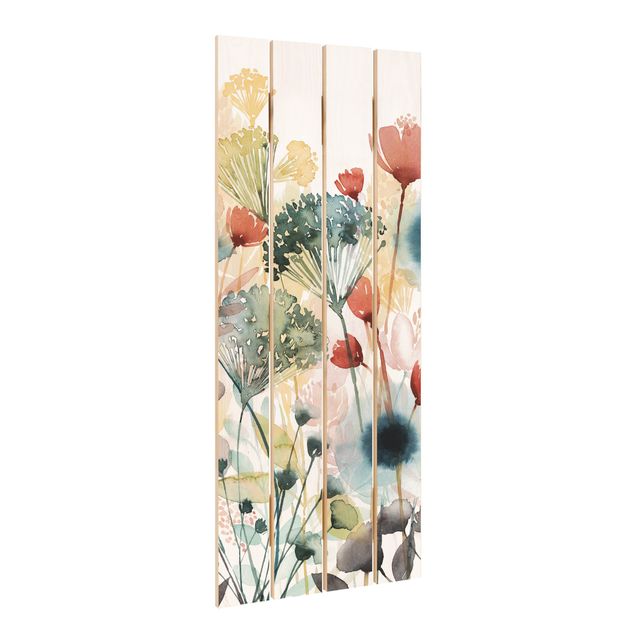 Print on wood - Wild Flowers In Summer I