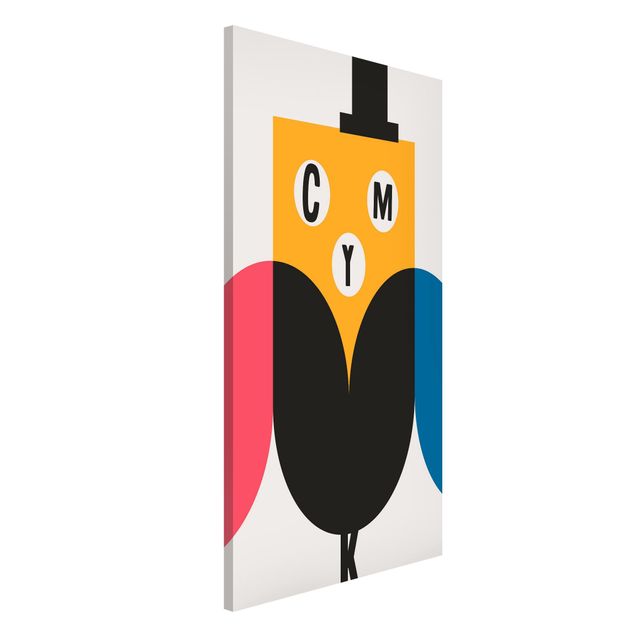 Magnetic memo board - CMYK Owl Graphic Art