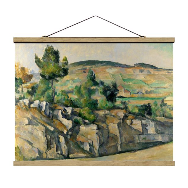 Fabric print with poster hangers - Paul Cézanne - Hillside In Provence