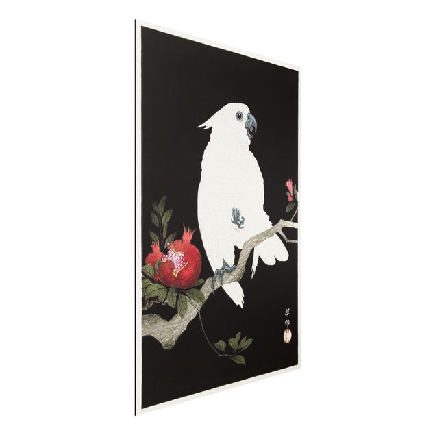 Dibond Asian Vintage Illustration White Cockatoo