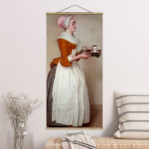 Fabric print with poster hangers - Jean Etienne Liotard - The Chocolate Girl