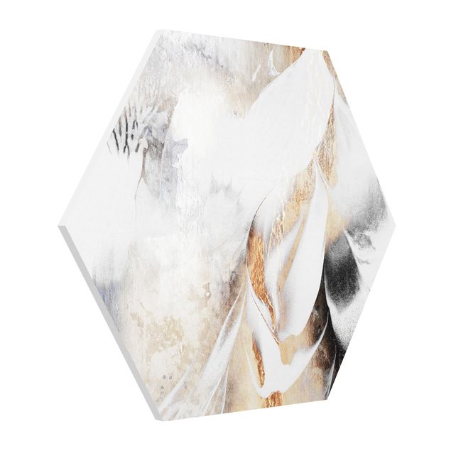 Forex hexagon - Golden Abstract Winter Painting