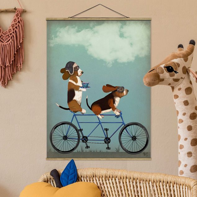 Fabric print with poster hangers - Cycling - Bassets Tandem
