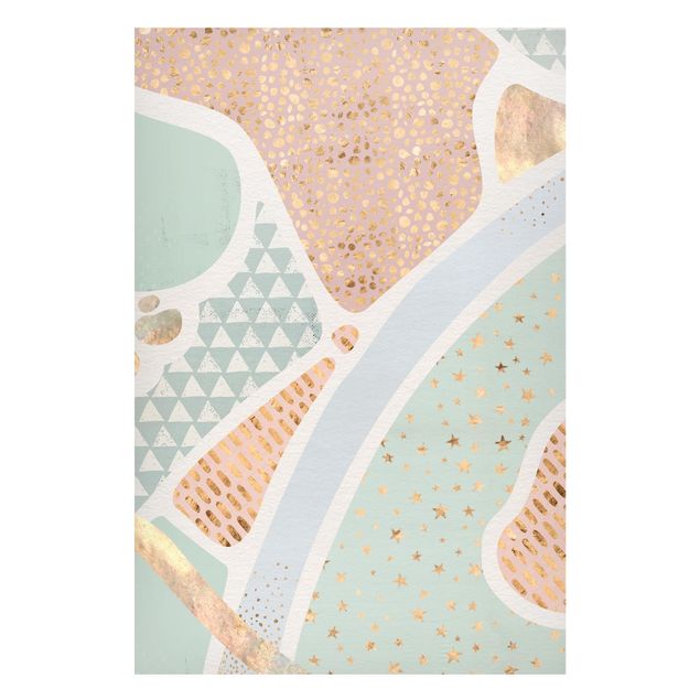 Magnetic memo board - Abstract Seascape Pastel Pattern