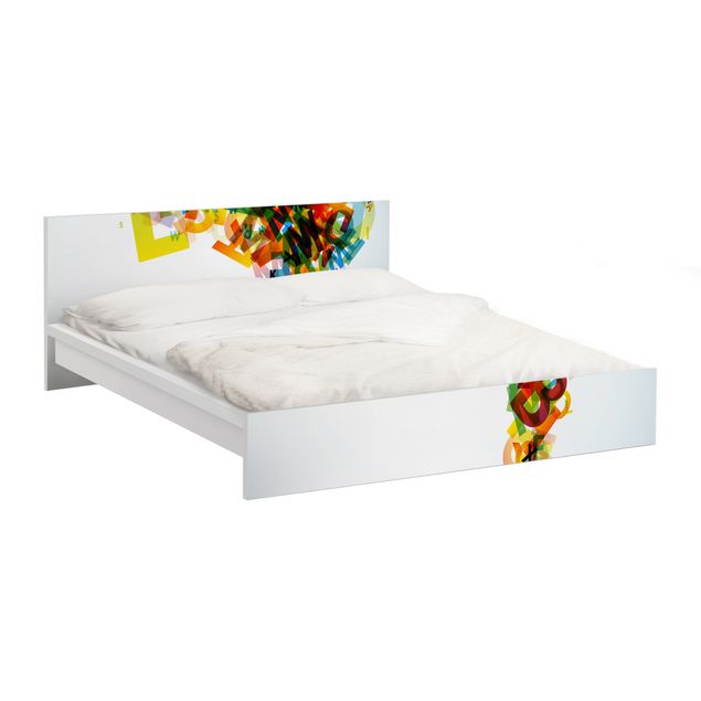 Adhesive film for furniture IKEA - Malm bed 180x200cm - Rainbow Alphabet