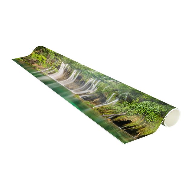 forest theme rug Waterfall Plitvice Lakes