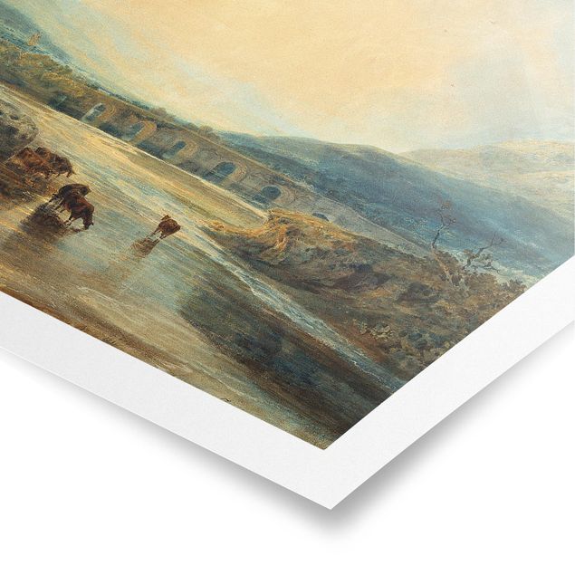 Poster - William Turner - Abergavenny Bridge, Monmouthshire: Clearing Up After A Showery Day