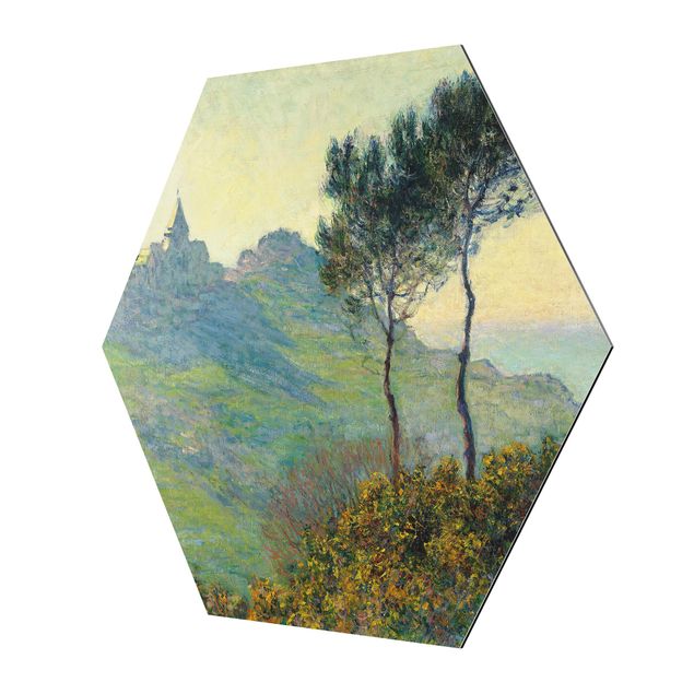 Alu-Dibond hexagon - Claude Monet - The Church Of Varengeville At Evening Sun