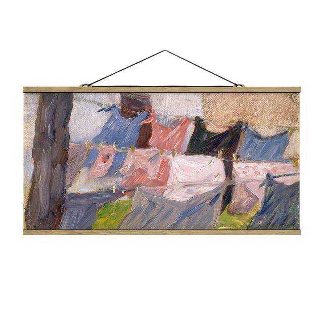 Fabric print with poster hangers - Franz Marc - Laundry Fluttering In The Wind