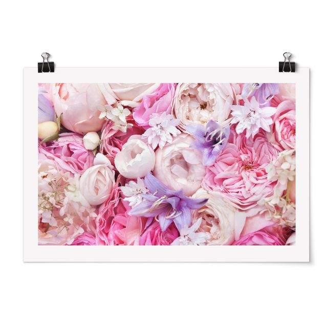 Poster - Shabby Roses With Bluebells