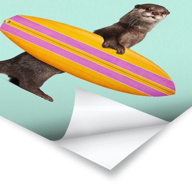Poster - Otter With Surfboard