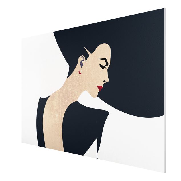 Print on forex - Lady With Hat Dark Blue