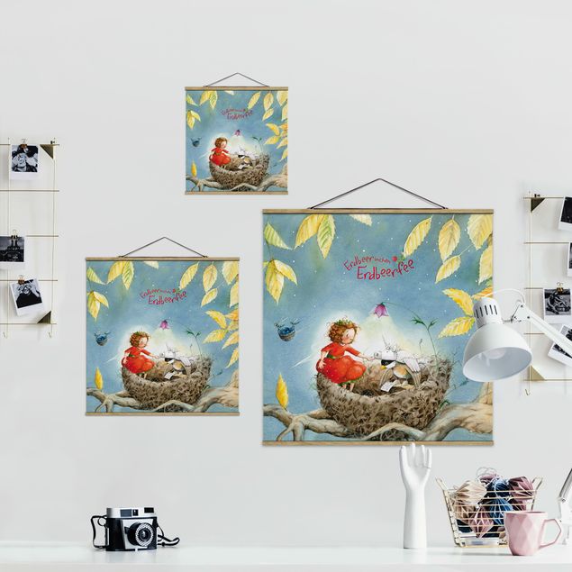 Fabric print with poster hangers - Little Strawberry Strawberry Fairy - Sparrow