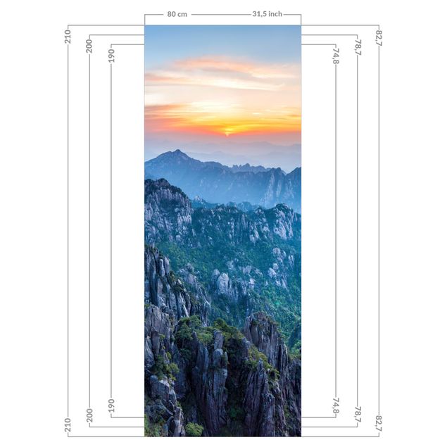 Shower wall cladding - Rising Sun Over The Huangshan Mountains