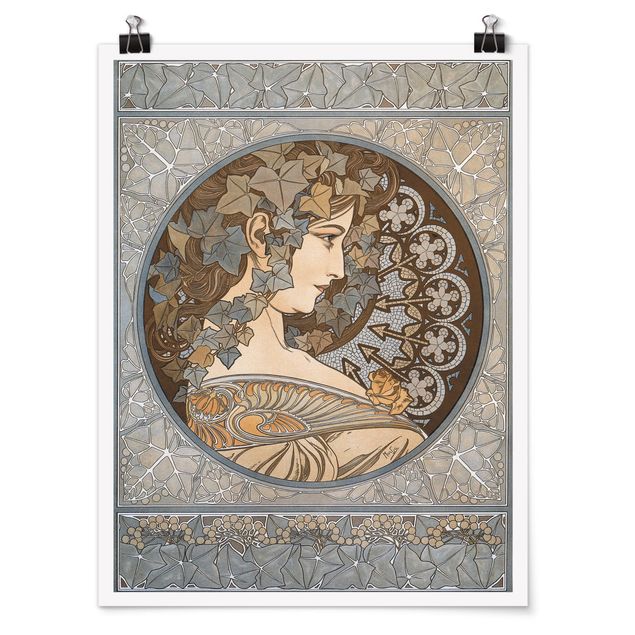 Poster portrait - Alfons Mucha - Synthia