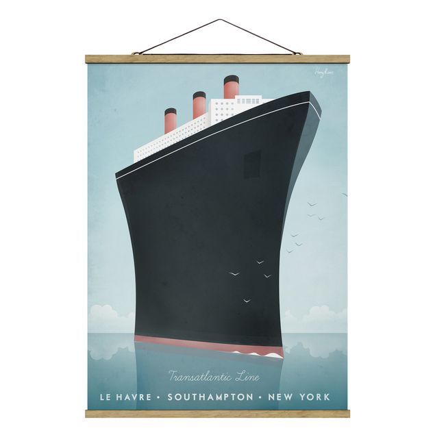 Fabric print with poster hangers - Travel Poster - Cruise Ship