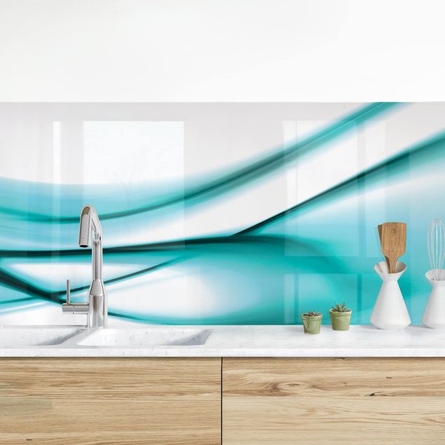 Kitchen splashback abstract Turquoise Design