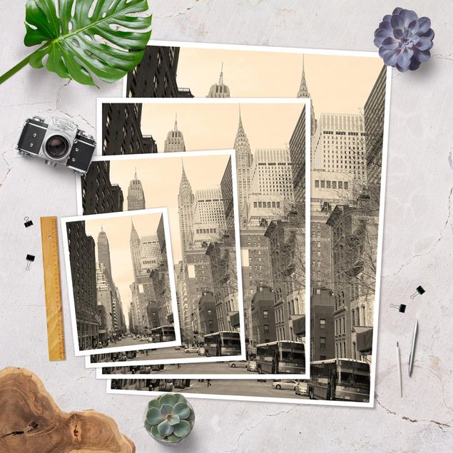 Poster architecture & skyline - USA Postcard