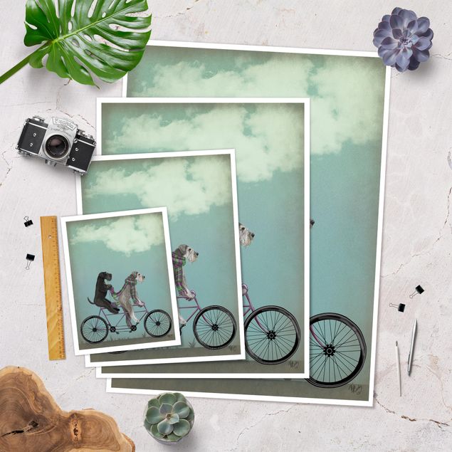 Poster kids room - Cycling - Schnauzer Tandem