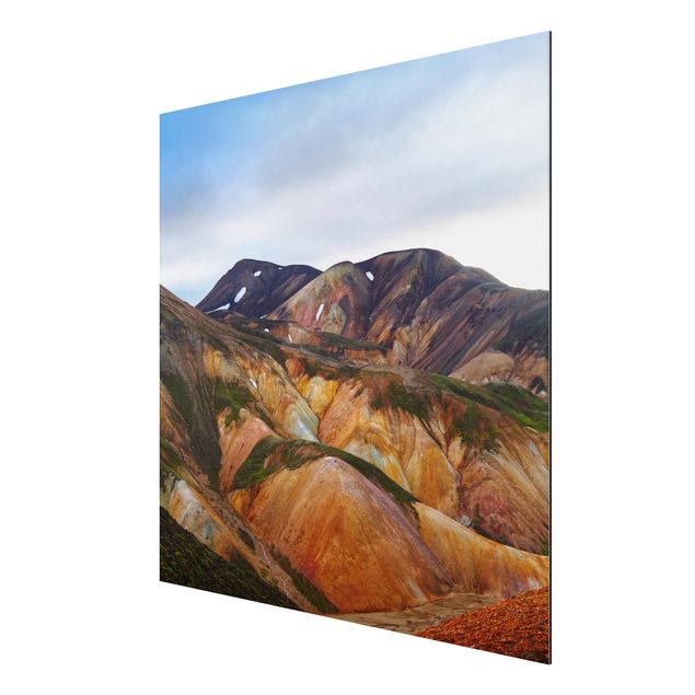 Print on aluminium - Colourful Mountains In Iceland