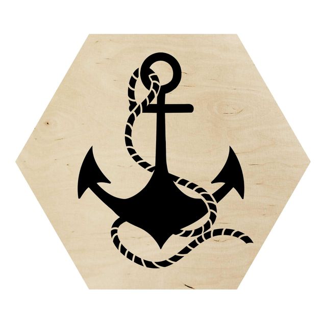 Wooden hexagon - No.UL682 Anchor