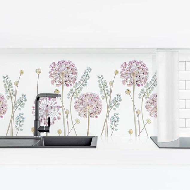 Kitchen wall cladding - Allium Illustration II